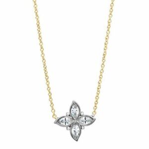 Freida Rothman Bloom Petal Pendant Necklace Sterling Silver & Gold 18" NEW